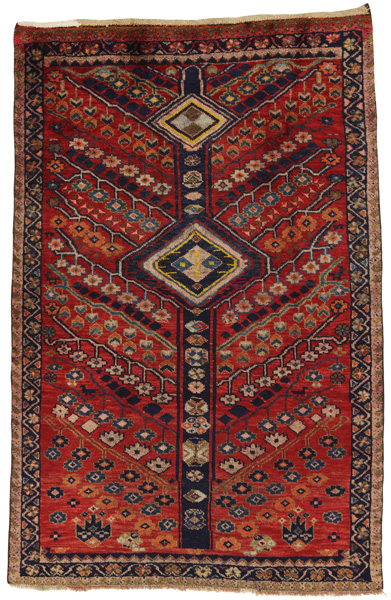 Qashqai - erittäin vanhoja Persialainen matto 208x138