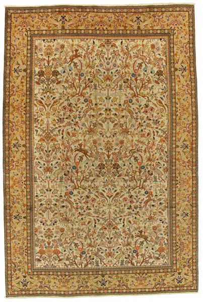 Tabriz - erittäin vanhoja Persialainen matto 287x190