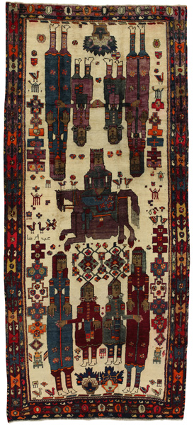 Bakhtiari - erittäin vanhoja Persialainen matto 408x175