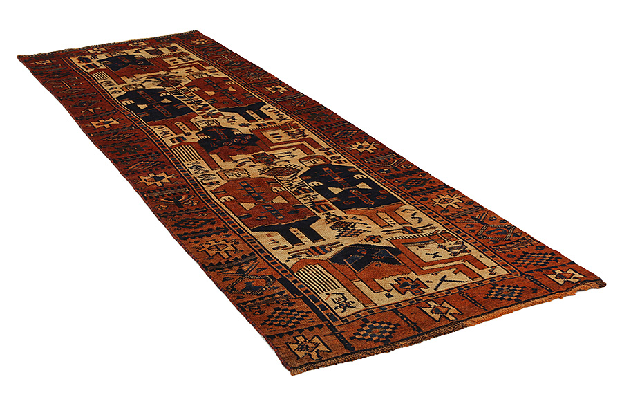 Bakhtiari - Qashqai Persialainen matto 374x117 - Kuva 1