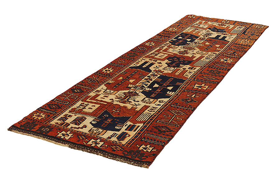 Bakhtiari - Qashqai Persialainen matto 374x117 - Kuva 2