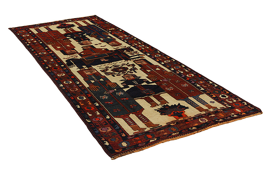 Bakhtiari - Qashqai Persialainen matto 384x152 - Kuva 1