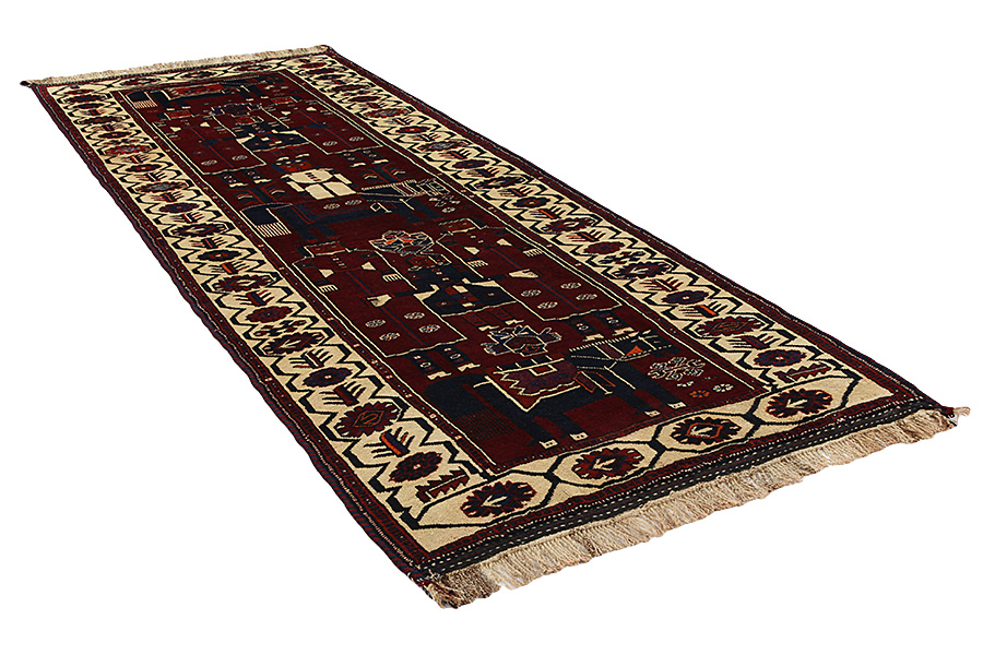Bakhtiari - Qashqai Persialainen matto 402x142 - Kuva 1